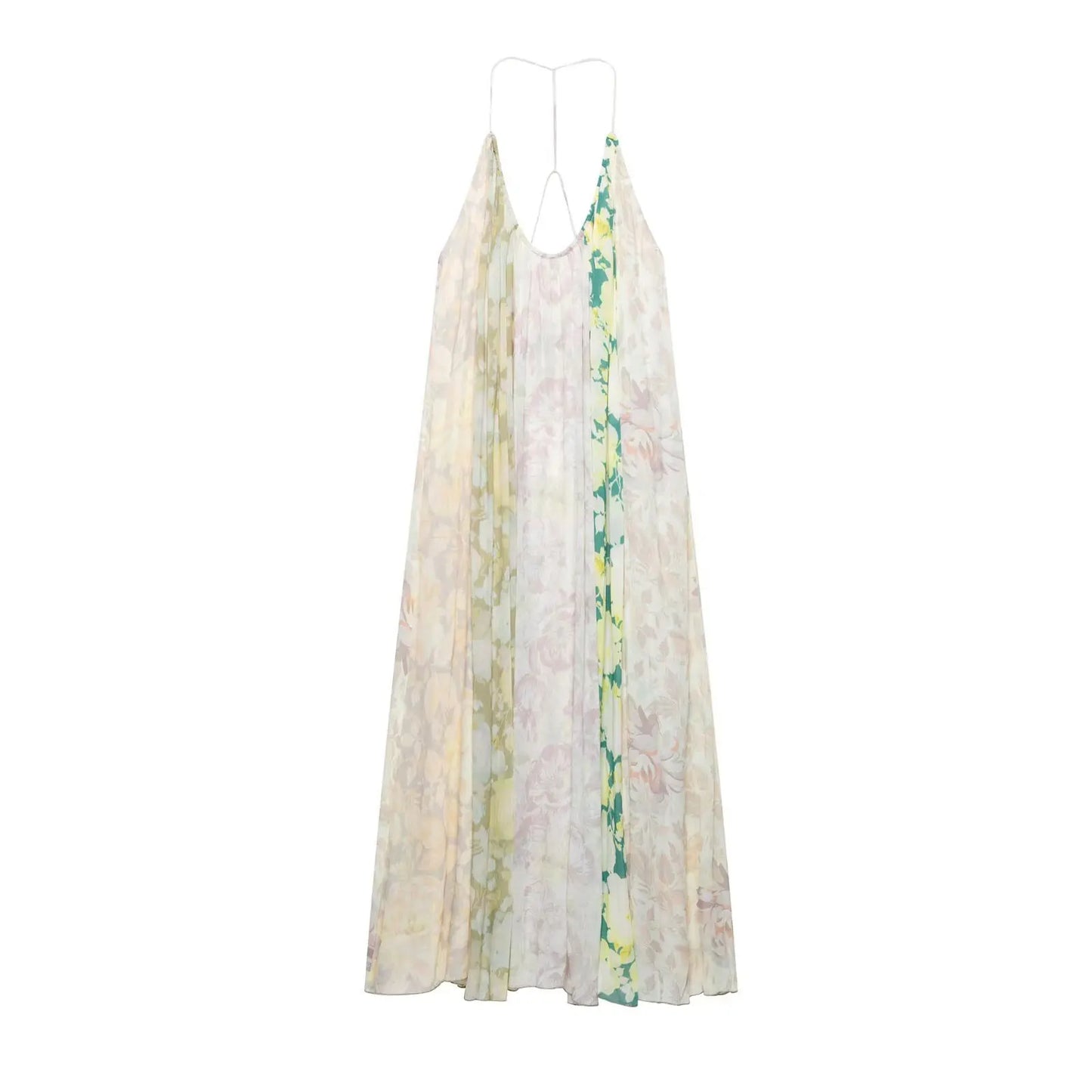 HH Summer Fashion Seaside Vacation Style Elegant Suspender Dress With Flower Print Backless Sleeveless Sexy Midi Dresses