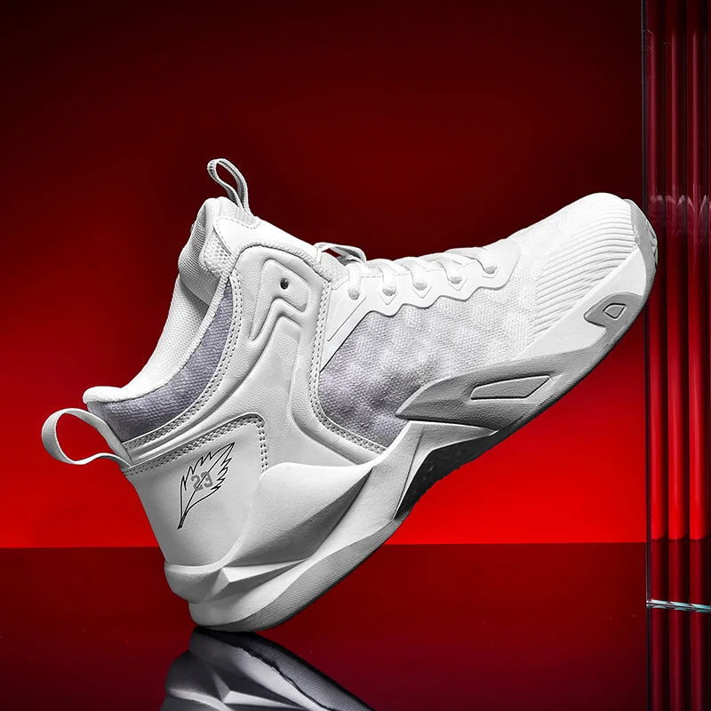 Basketball Shoes, Men's Outdoor Sports Shoes, Men's Shock-Absorbing High-Top Student Practical Shoes, Mesh Breathable Casual Shoes