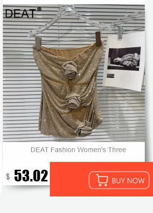 DEAT Fashion Vintage Bandage Design Hollow Out PU Short Strapless Vest For Women Outwear High Street Tank Tops Female 11A04791