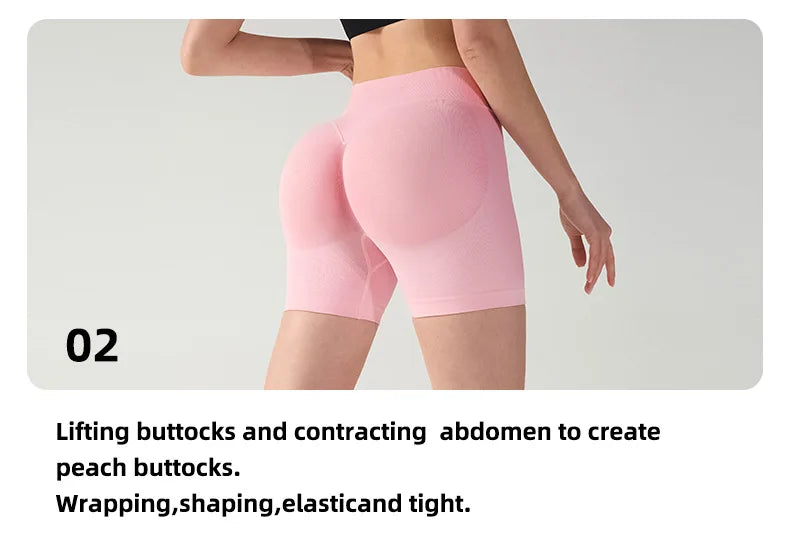 Pilates knit shorts medium intensity training high stretch peach hips no awkward lines casual fitness