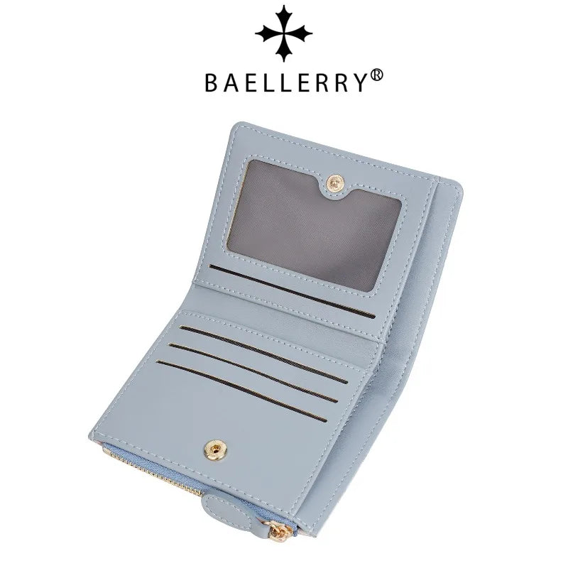 Baellerry Cute Cartoon Girl Wallet PU Leather Card Holder Coin Purse Photo Album for Students Birthday Gift for Daughters