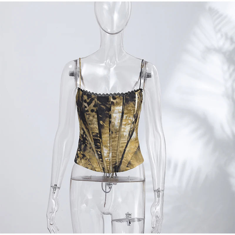 Sexy Satin Fish-bone Corset Women Slim Sleeveless Waist-cinching Spaghetti Strap Tank Tops 2026 New Ladies Spring Summer Outwear