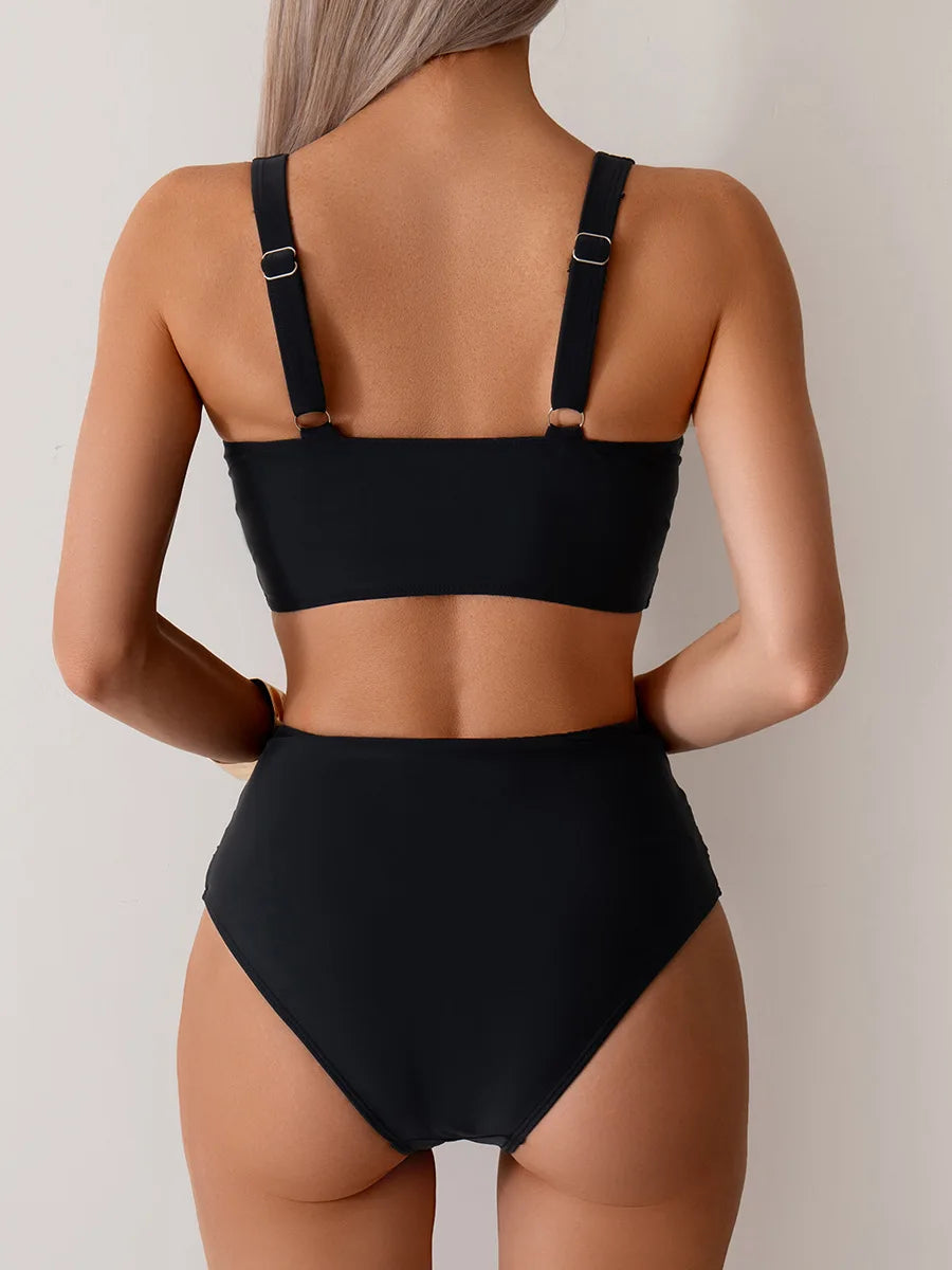 2025 girl Women's Clothing Swimwears European American new bikini sexy split swimsuit high waist swimsuit set bikini Bikinis Set