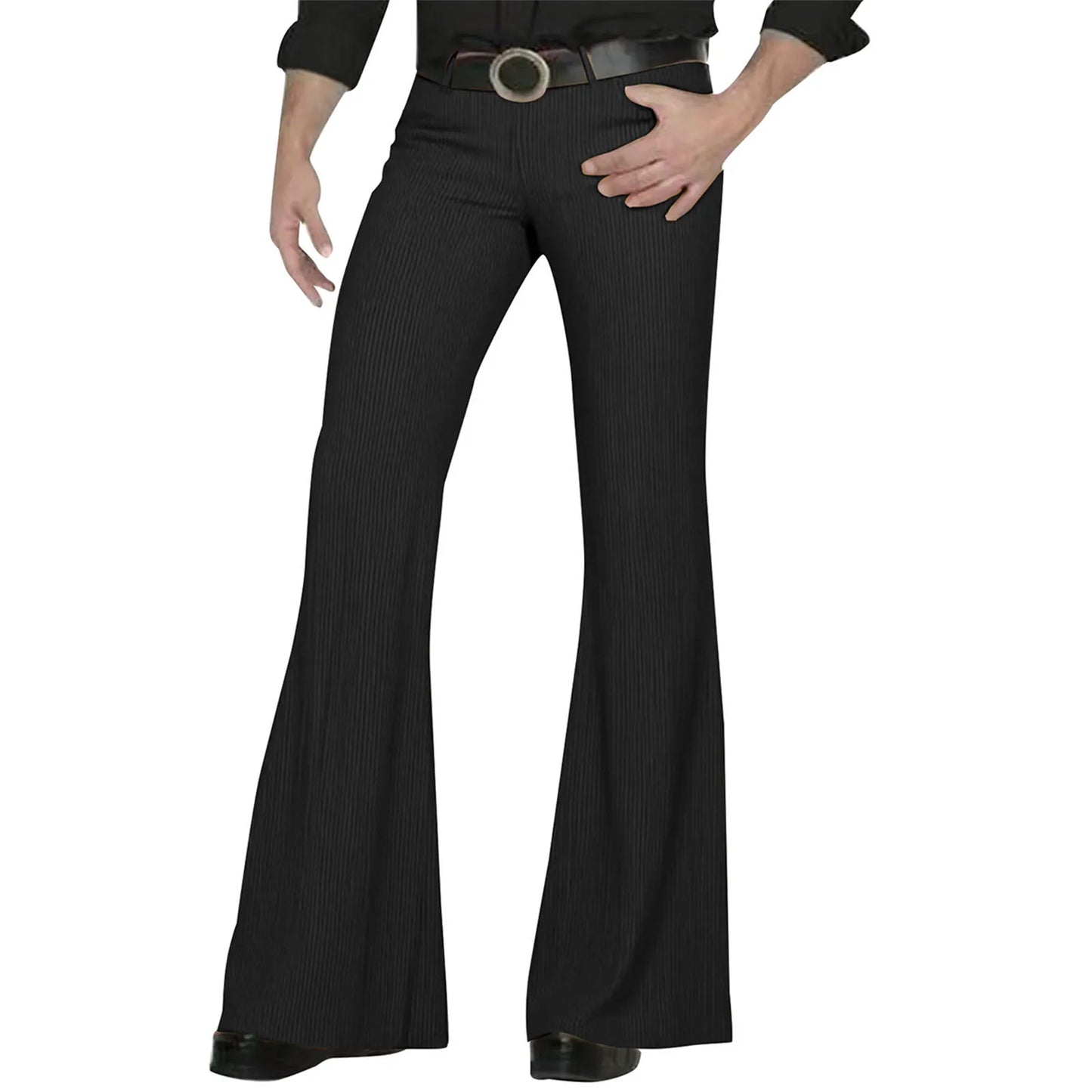 Men's fashion Retro Disco Flared Pants Loose Stretch Vintage Trousers Fit Flared Comfortable Retro Stretch Twill Men's Trousers