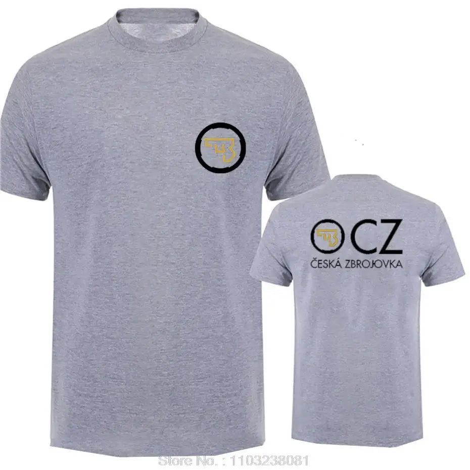 CZ Ceska Zbrojovka Czech Firearms T Shirt Men Tops Summer Short Sleeve T-shirt Cotton Tshirt Men's clothing
