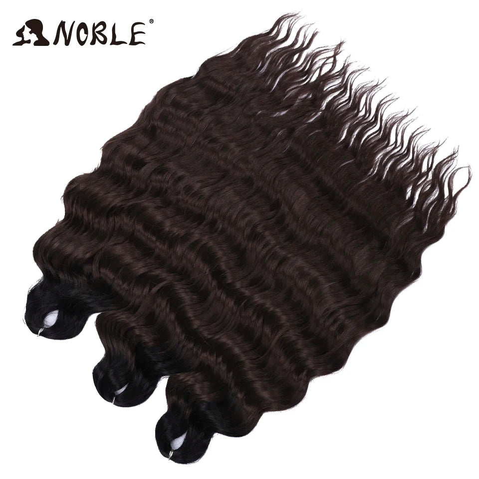 Noble 24 Inch Synthetic Hair Water Wave Braiding Hair Extensions Ombre Rainbow color Deep Wave Curl Twist Crochet Hair Extension