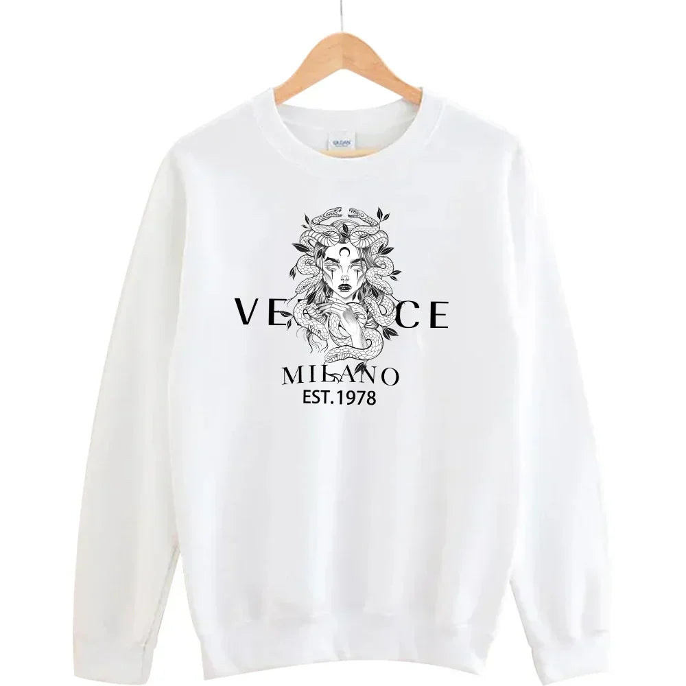 Men's Autumn Round Neck Sweatshirt + Sweatpants Luxury Print Simple Casual Versatile Casual Sports Two-piece Set for Men