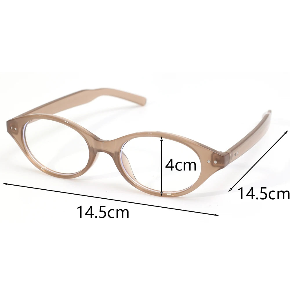 Y2K Retro Oval Frame Glasses Women Leopard Ins Sweet Cool Eyewear Trend Brand Reading Computer Anti Blue Light Eyeglasses BAZAARHUBO