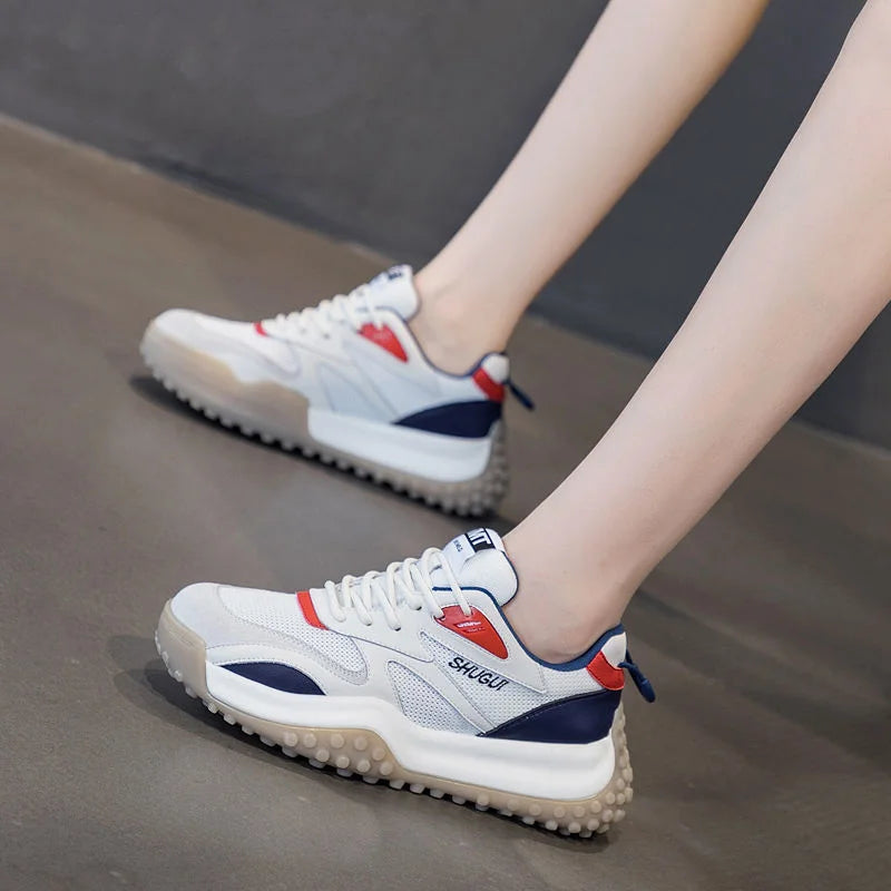 Flat Running Shoes for Women Casual Autumn Womens Sport Sneaker Chunky Cute Spring Fashion White Comfortable and Elegant 2025
