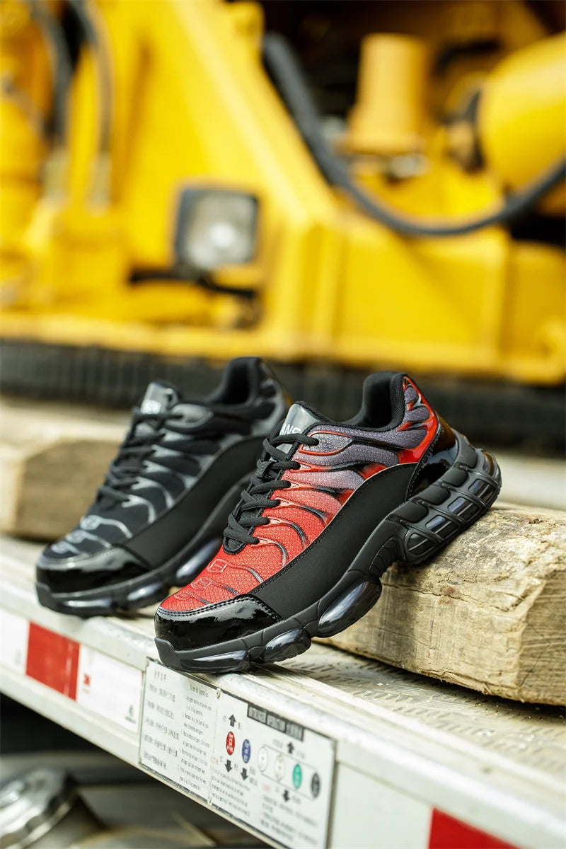 Air Cushion Steel Toe Work Safety Shoes Men Women Non Slip Sneakers Anti-Smash Puncture Proof Security Breathable Shoes Unisex