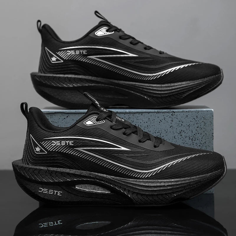 [Sports Shoes] Men's ultra light professional marathon running shoes, carbon plate cushioning, breathable low cut design, fluore