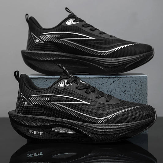 [Sports Shoes] Men's ultra light professional marathon running shoes, carbon plate cushioning, breathable low cut design, fluore