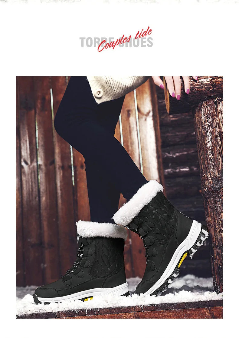 Winter New Women's Boots Plush Warm Women's Snow Boots Outdoor Non-slip Sneakers High Quality Waterproof Women Boots Botas Mujer