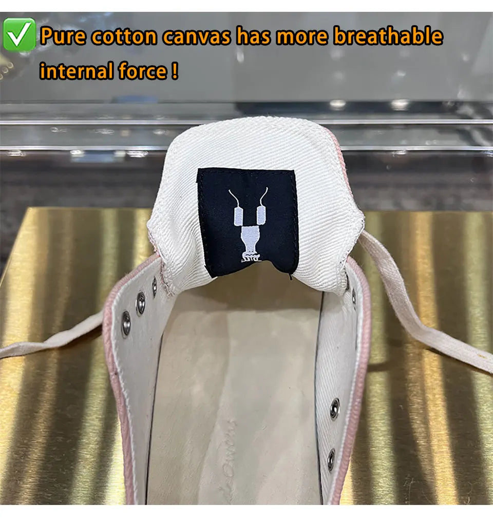 Ro Casual Shoes Women Low Top Quality Canvas Denim Summer Breathable Original Thick Sole Increases Height Men Luxury Sneakers