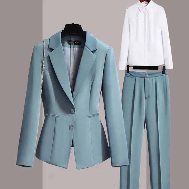 Fall Outfits Suit Jacket Two Piece Sets for Woman Office Wear Formal Womens Blazer and Pants Suits Set 2 Elegant Pieces Business