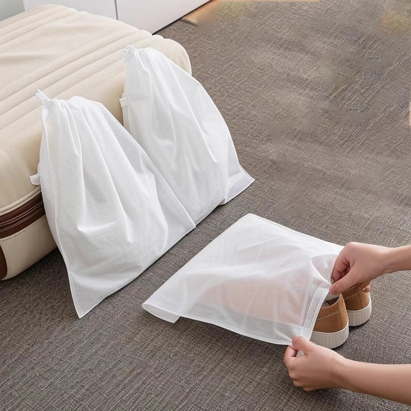Shoe Dust Covers Drawstring Cloth Storage Bag 50/100pcs Dust Proof Shoe Bag High Heels Boot Organizer Travel Portable Pouch