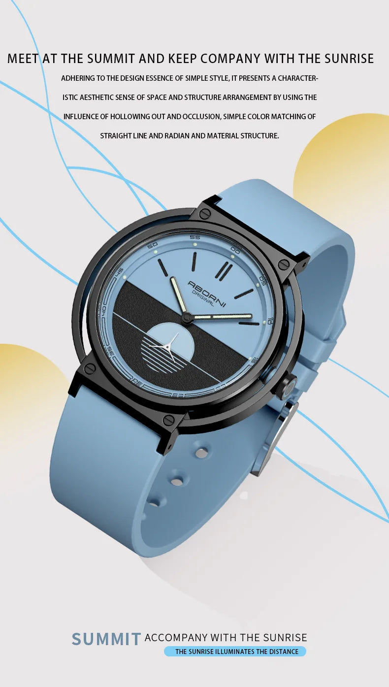 ABORNI Top Luxury Brand Quartz Watch Men Silicone Strap Military Watches Waterproof Fashion Male Wristwatch Relogio Masculino