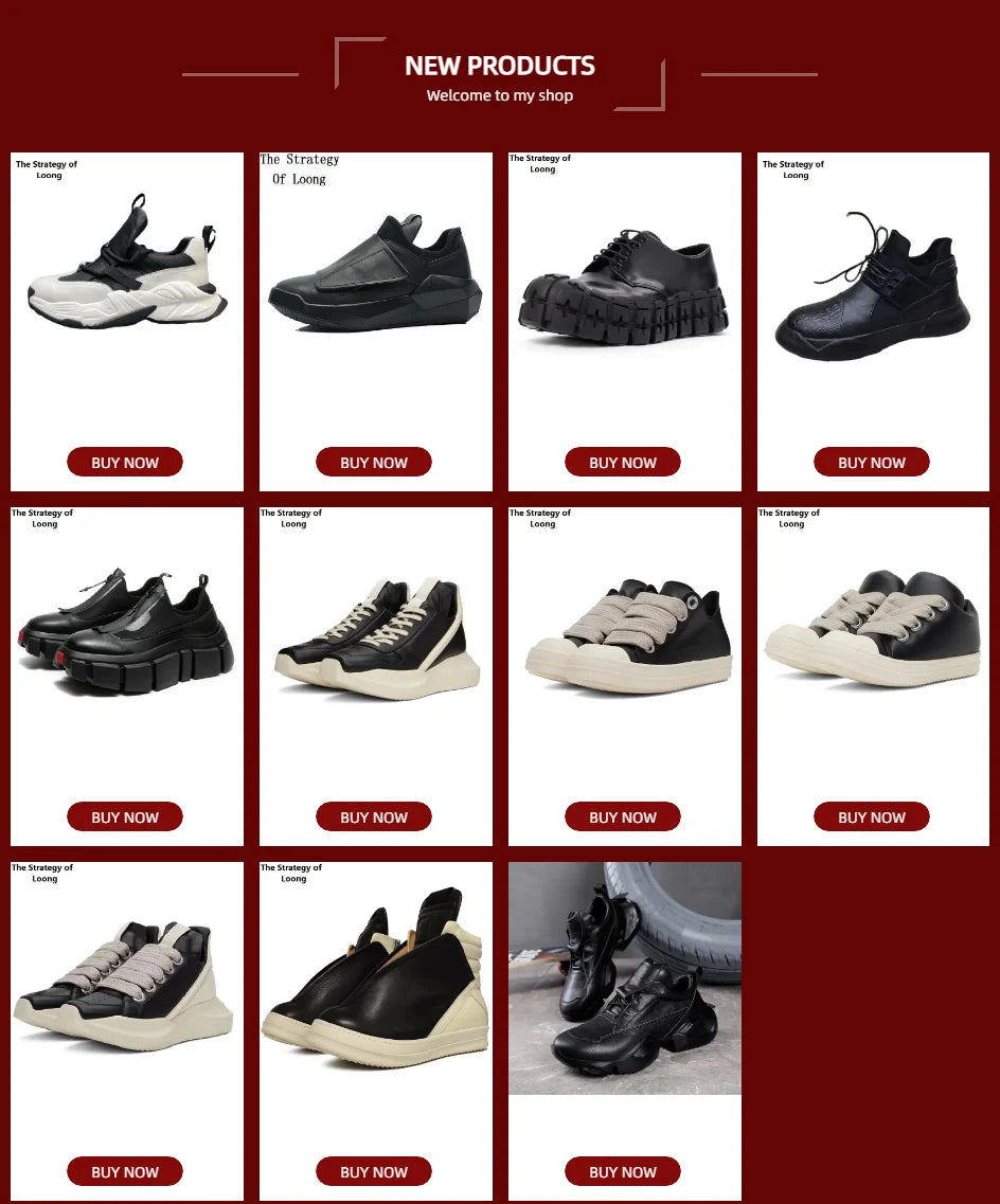 Spring Autumn New British Style Leisure Chunky Bottom Sewing Cross-tied Genuine Leather Men Casual Sneakers Male Board Shoes