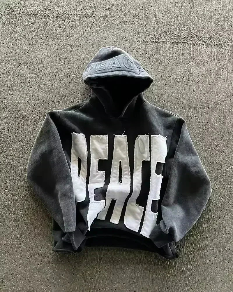 American Fashion Hip Hop Letter Embroidered Zipper Hoodie Men Street Y2K New Casual Loose Fleece Padded Sweatshirt Unisex Hoodie