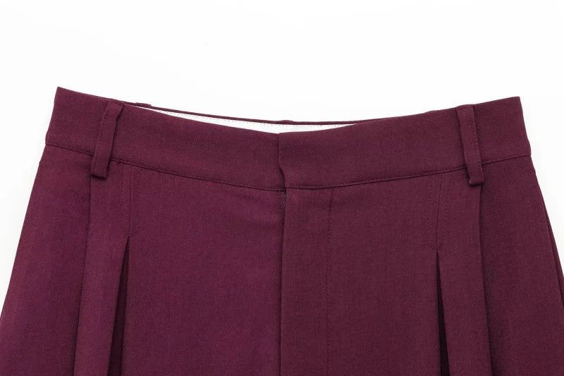 ETJ 2025  Women's Spring new Casual suit set double front loose casual suit jacket high waist double pleated trousers