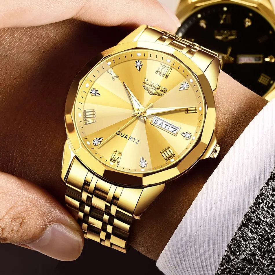 LIGE New Quartz Watch For Men Top Luxury All Steel Design Fashion Business Wristwatch Men Waterproof Watches Man Montre Homme