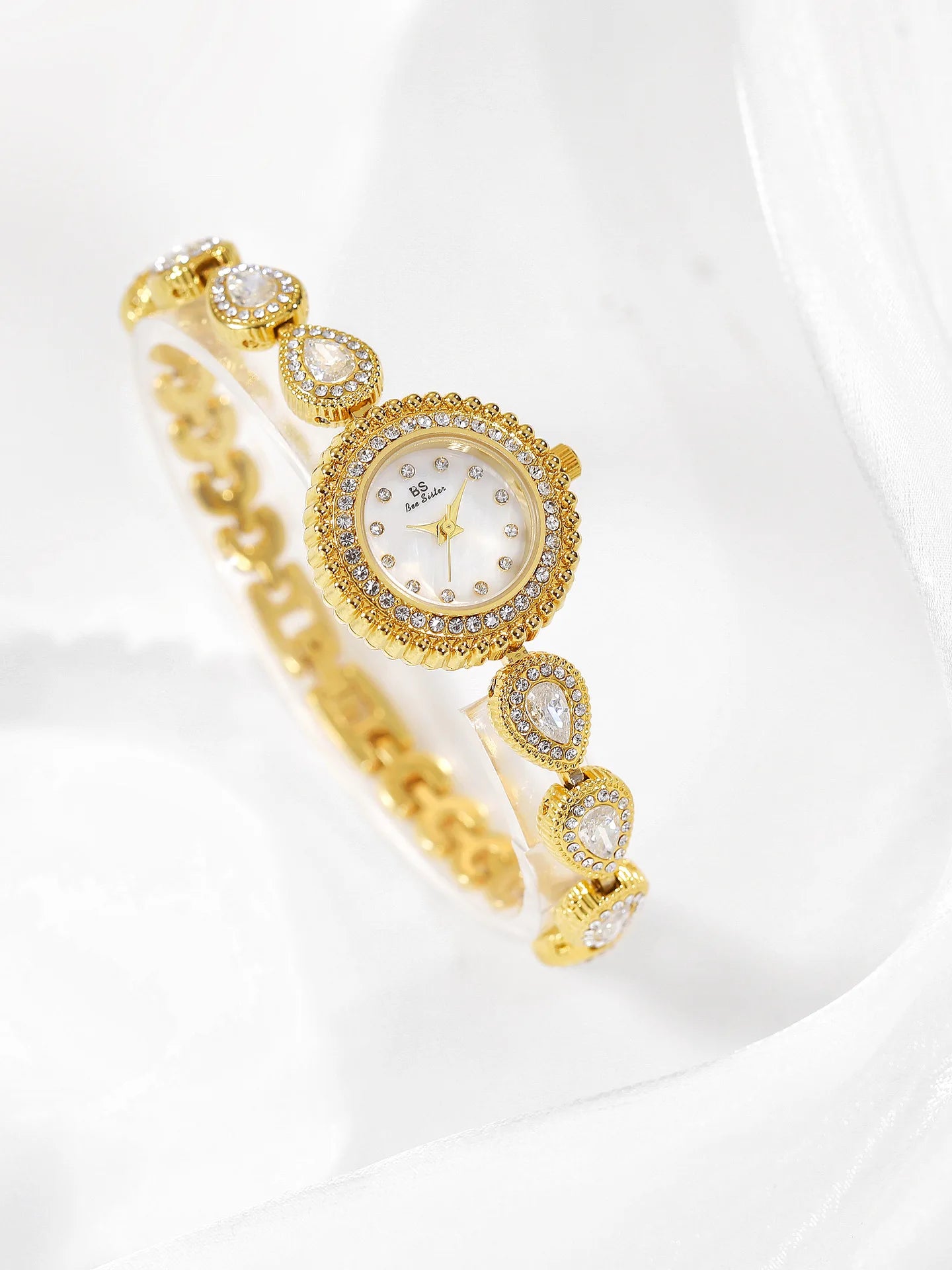Gold Women Bracelet Dress Watches For Ladies Wrist Quartz Watches 2025 Top Brand Luxury Golden Rhinestone Gift Girlfriend Clock