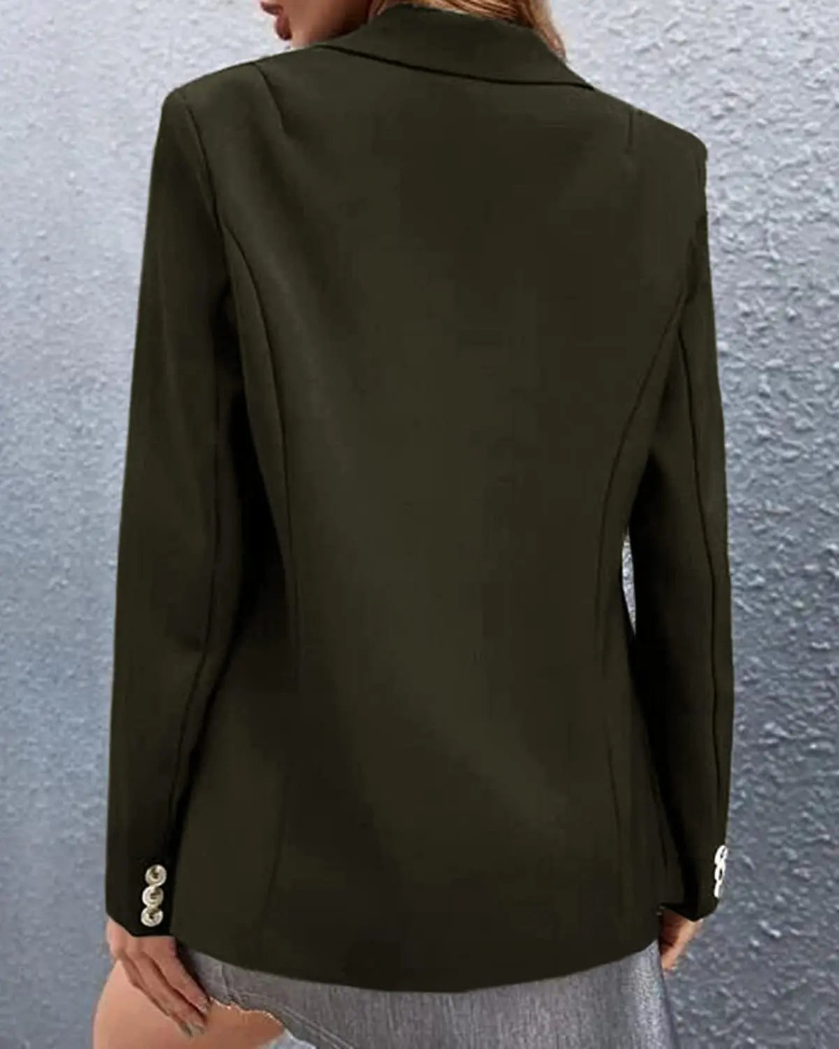 Spring Womens Office Blazer Long Sleeve One Button Solid Color Jacket