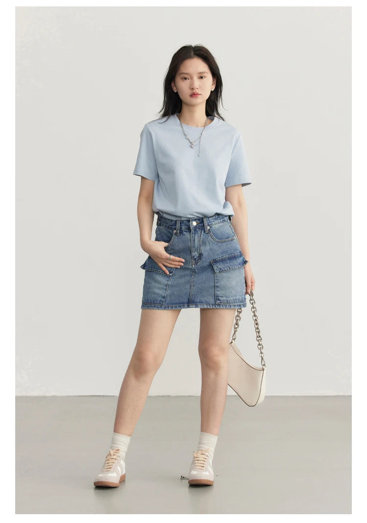 CHIC VEN Women's Tees Basic O Neck Short Sleeve Pullover T-shirt for Woman Solid Female Top Casual Ladies Tshirt Summer 2024
