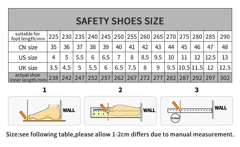 Safety Work Shoes Steel Head Anti-smash Construction Shoes Indestructible Non-slip Sneakers Breathable Footwear