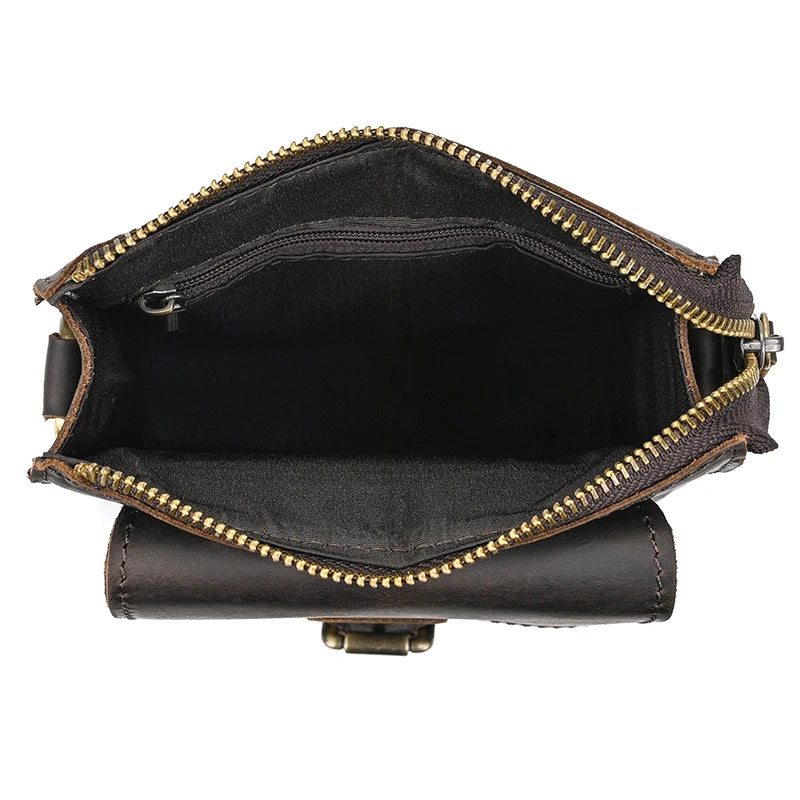 Crazy Horse Leather Messenger Bag Men's Leather Shoulder Bag For Mobile Phone Sling Bags For Men Woman Cross Body Bag