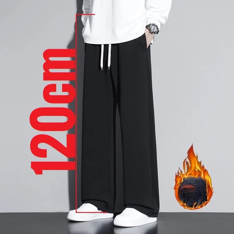 Big Tall Men Sweat Pant Drawstring Extra Long Length Sweatpant Stretch Winter Fleece Sport Jogger Trouser Male 200Cm 190cm 120cm