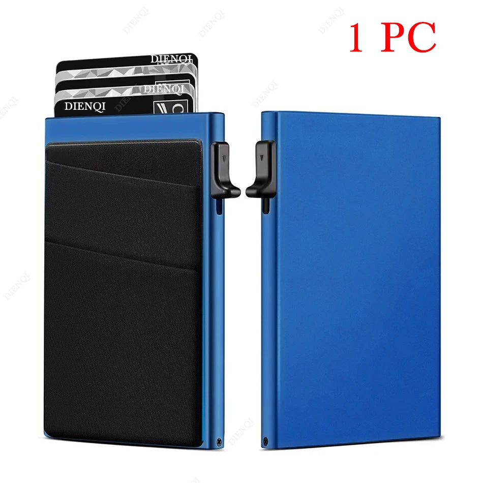 DIENQI Anti-theft Card Protectors Card Holder Minimalist Smart Wallet RFID Protection Aluminum Metal Cardholder Case Porte Carte