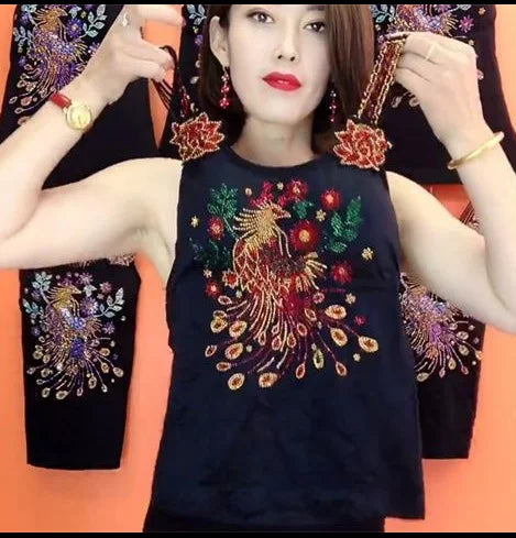 Sexy Summer Backless Tank Tops European Style Bright Diamond Camisole Vest For Women Sleeveless Suspender Bottom Shirt