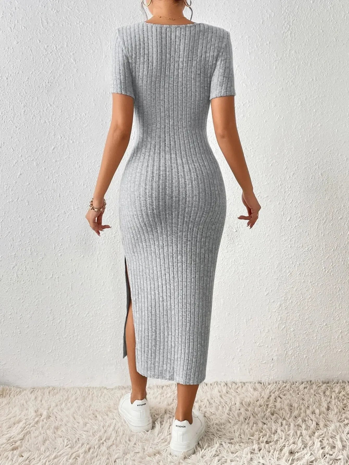 European and American Style 2025 Summer New Cross-border Women's Fashion Square Collar Sexy Slim Hip-pack Dress for Women