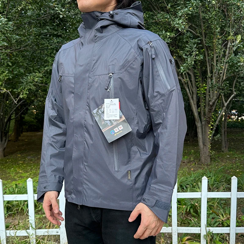 PRG men's jacket, hard shell tactical submachine jacket, windproof, waterproof, breathable, three-dimensional cutting