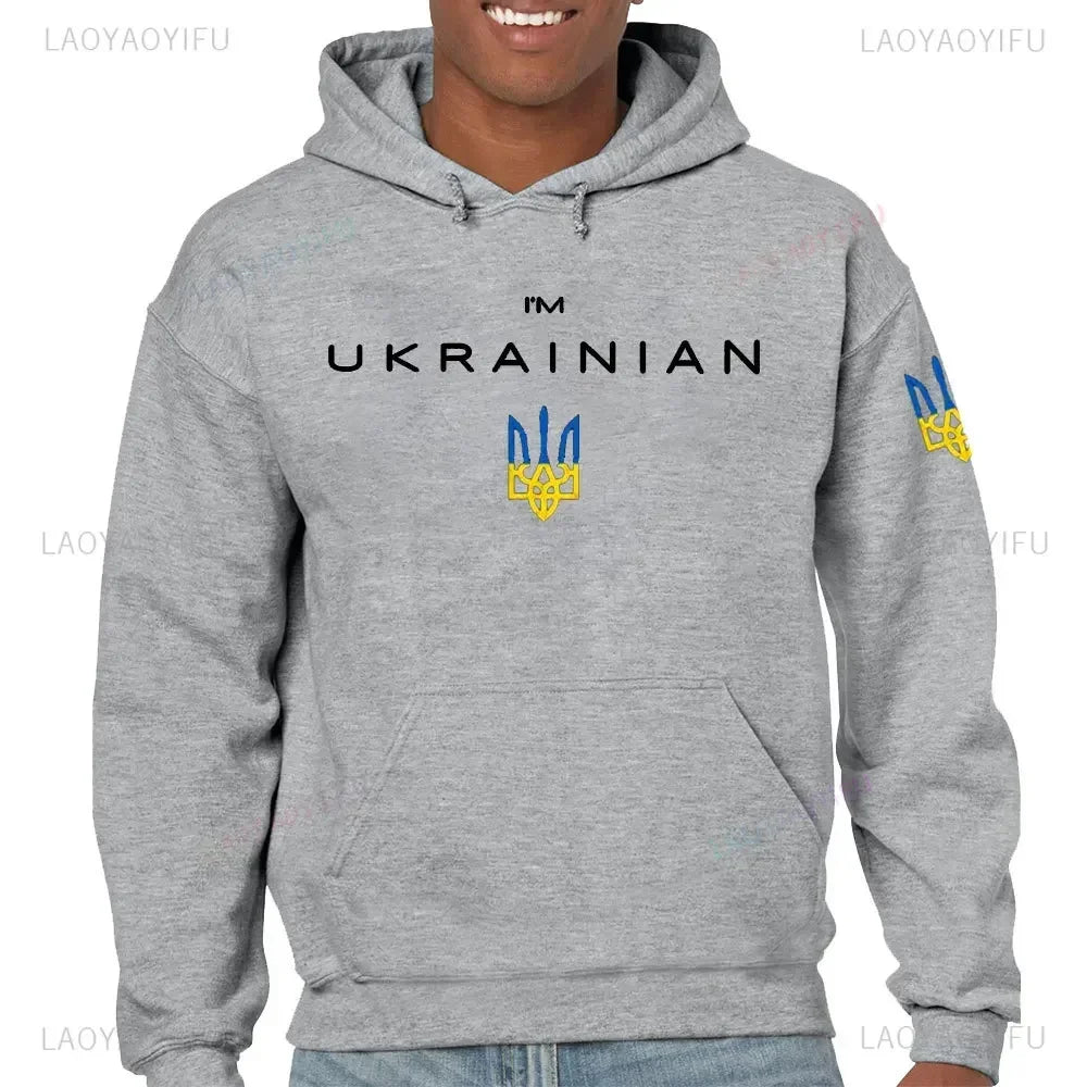 Printed Long-sleeved Hoodie Ukrainian Trident Ukraine Slava Ukraini for Men Women Sweatshirt Harajuku Streetwear Autumn Pullover