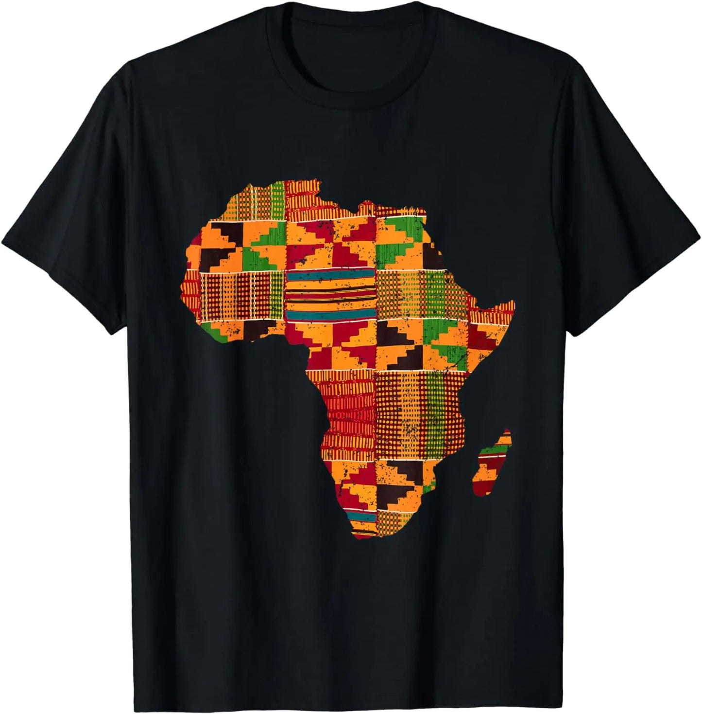 Cool Africa Map Kente Cloth Gift For Men Women African Lover T-Shirt