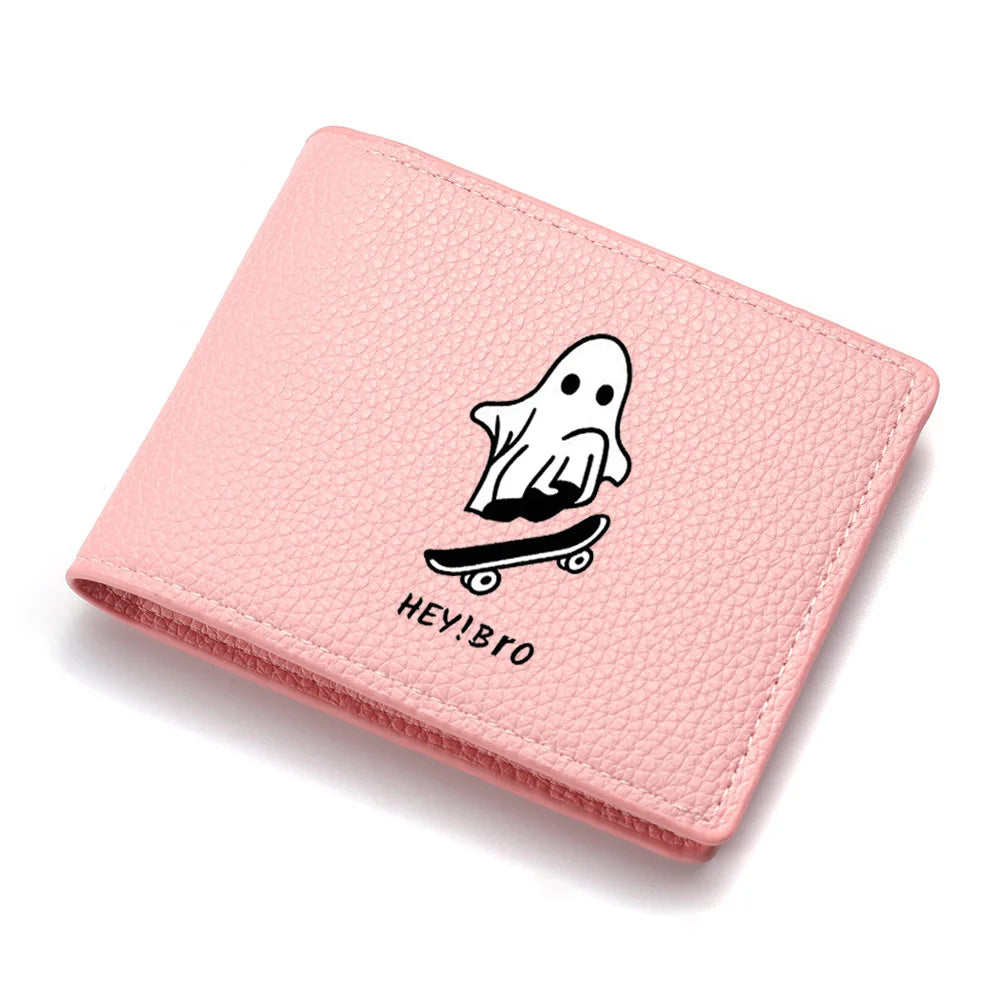 Men's Short Wallet PU Leather Mini Pattern with Multiple Card Slots And Zipper Coin Pocket