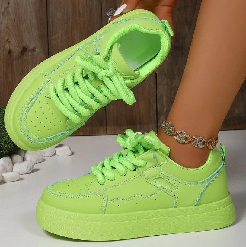 Thick-Soled Sneakers for Women 2025 Fall New Fashion Versatile Heightening Bread Shoes Casual Platform Women's Vulcanize Shoes