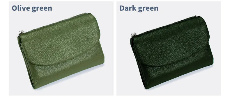 Short Genuine Leather Wallet Women RFID Card Holder Purse Ladies Mini Soft Real Cow Leather Clutch