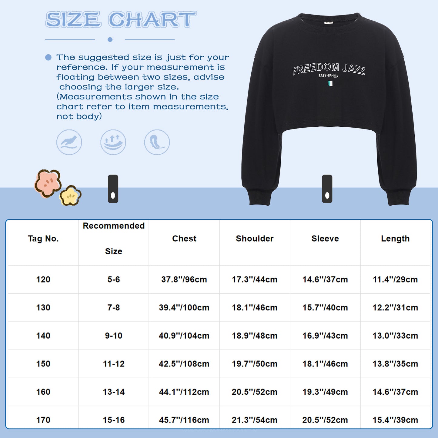 Kids Girl Long Sleeve Fashion Crop Top Casual Loose Pullover T-shirt for Hip-Hop Jazz Street Dance Performance School Daily Wear