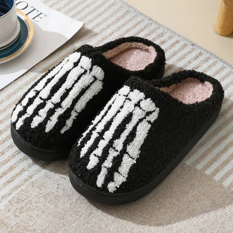 House Fuzzy Slipper Men Male Ghost Face Blue Evil Eye Home Shoes Plush Winter Warm Indoor Floor Non Slip Women Female Halloween