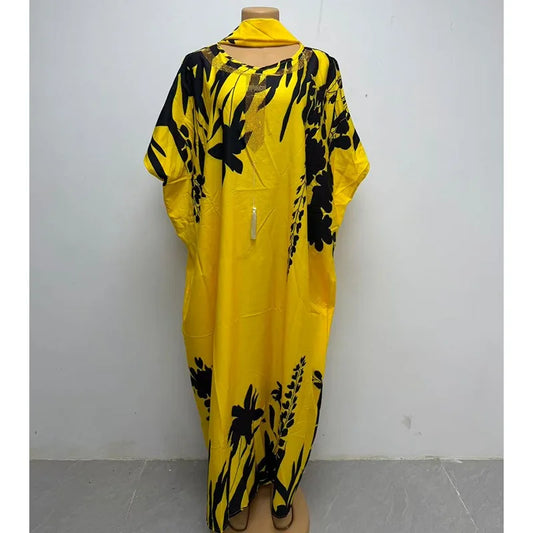African Women's Muslim Fashion Abaya Boubou Dashiki Ankara Outfit Evening Gown Dubai Kaftan Robe Marocaine - African Dresses