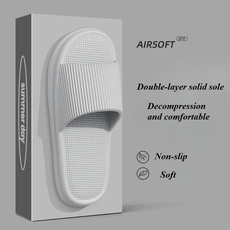Brand Couple Home Simple Slippers EVA Soft Sole Light Slippers Bathroom Non-slip Slides Men's Outdoor Sandals Zapatillas De Casa