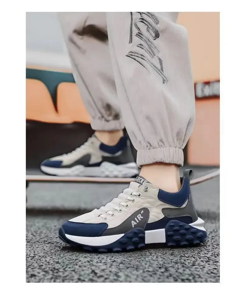 Thick Sole Mens Sneakers Fashion Man Shoe Versatile Vulcanized Shoe Lace Up Outdoor Running Shoes Anti-slip Zapatillas De Hombre