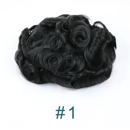 Durable Q6 Blonde Brown Bleached Knots Breathable Lace Grey Black 1B40 1B65 1B80 Men's Wig Human Hair Toupee Prosthesis For Men