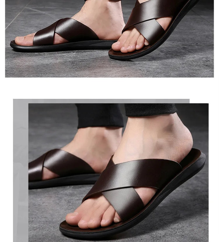 Slippers Men's Summer Outside Cool Slippers Big Size 47 48 Casual Beach Shoes Men Sandals Slippers