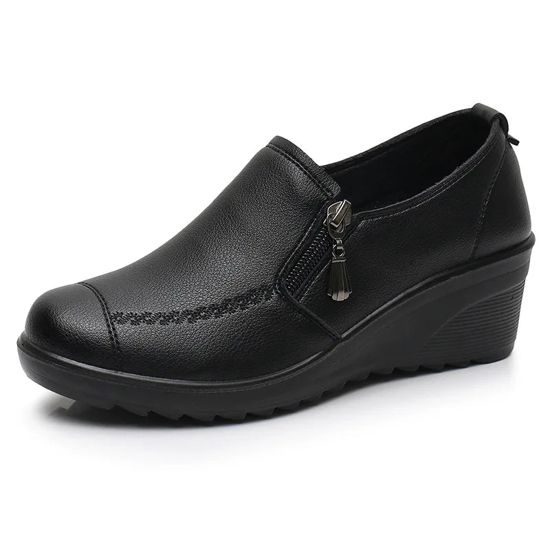 2025 New Women's Shoes Fashion Womens High Heels Shallow Wedges Moms Shoes Summer Breathable Casual Shoes Zapatos Para Mujeres