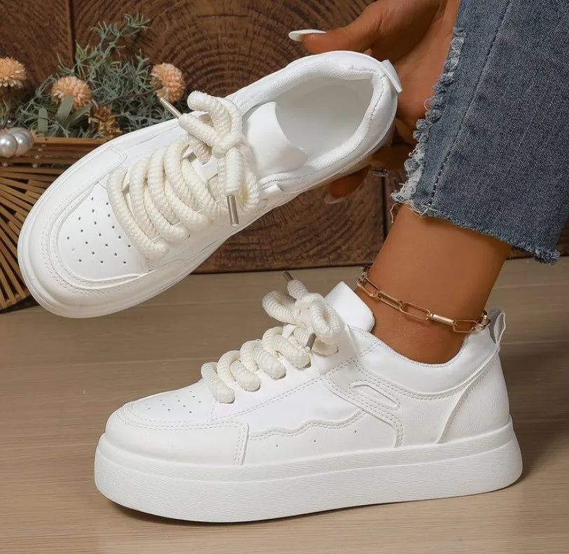 Thick-Soled Sneakers for Women 2025 Fall New Fashion Versatile Heightening Bread Shoes Casual Platform Women's Vulcanize Shoes