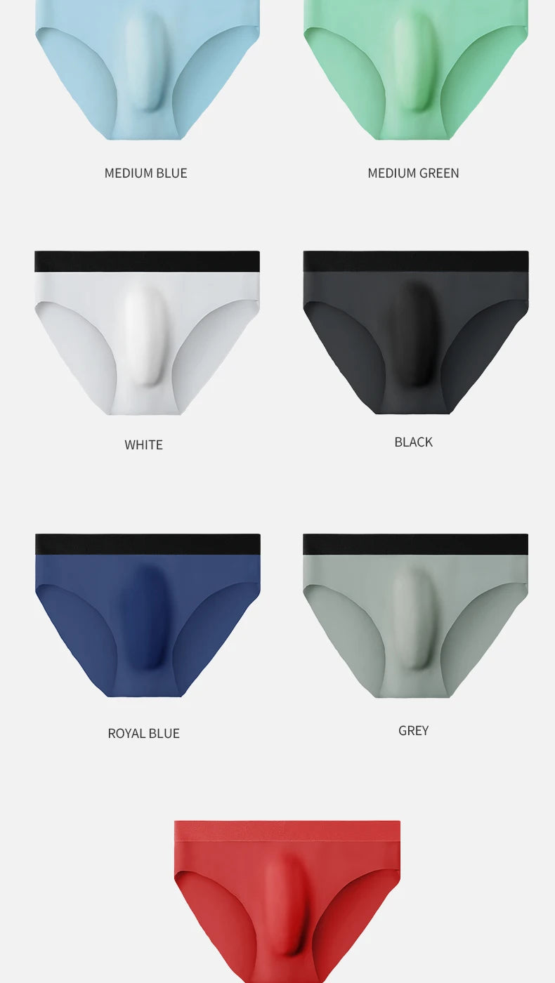 5pc Men's underwear Men's ice silk seamless breathable ultra-thin briefs summer ice soft and comfortable boys underpants